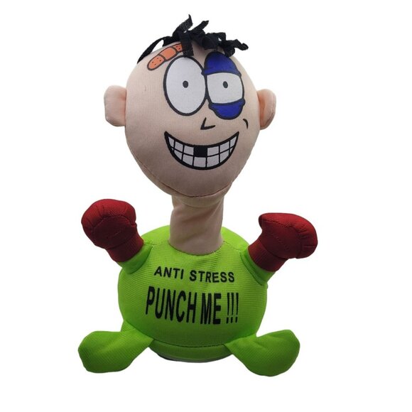 Anti Stress Punch Me Guy Suction Cup For Office Desk Coworker Boss Gift Green - Picture 1 of 7